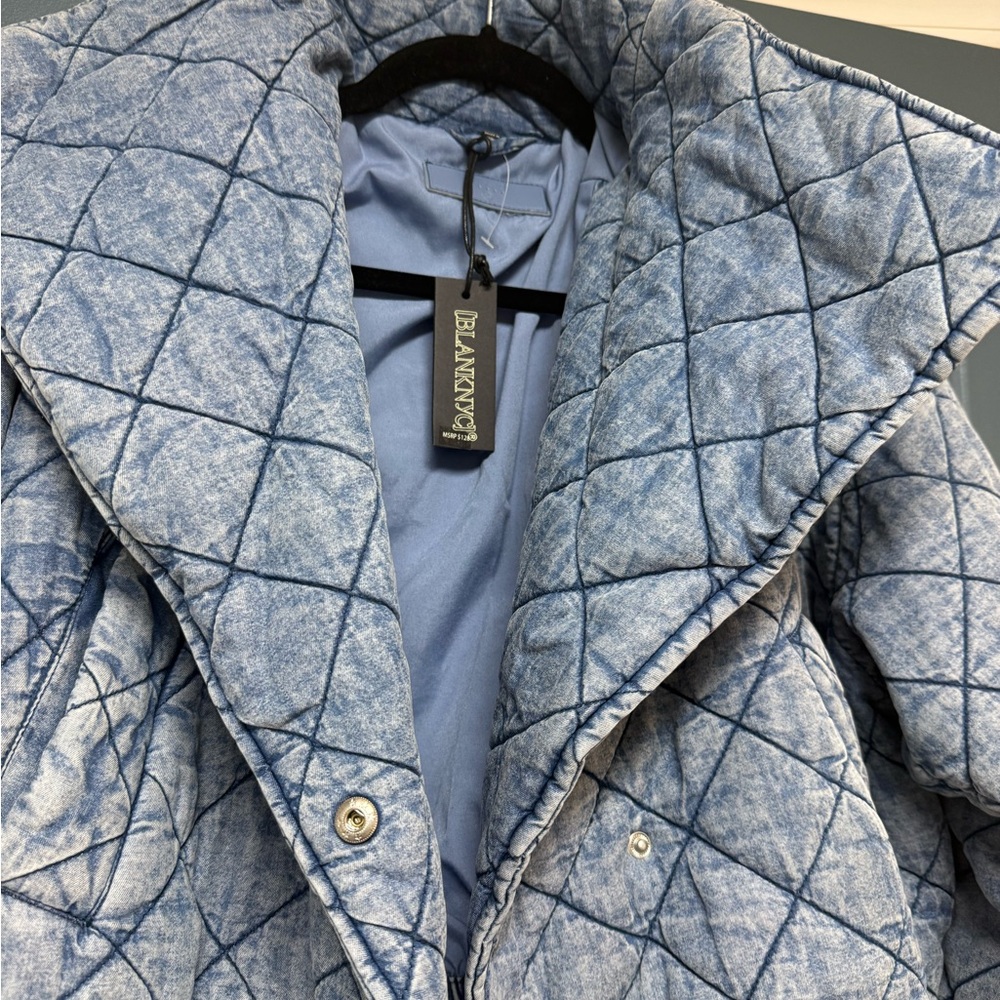 Blank NYC Light Blue Quilted Women's Puffer Jacket